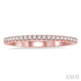 1/10 ctw Round Cut Diamond Wedding Band in 14K Rose Gold