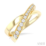 1/3 ctw Split Criss-Cross Round Cut Diamond Fashion Ring in 14K Yellow Gold