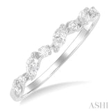 3/8 ctw Wave Pattern Scatter Marquise and Round Cut Diamond Fashion Band in 14K White Gold