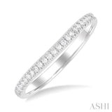 1/6 ctw Center Dip Round Cut Diamond Wedding Band in 14K White Gold