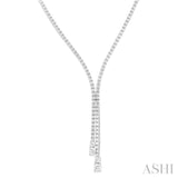 4 1/2 ctw Y-Split Round Cut Diamond Lariat Necklace in 14K White Gold