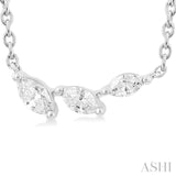 1/6 ctw Graduated Marquise Cut Diamond Fashion Necklace in 14K White Gold