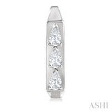 1/2 Ctw Pear Cut Diamond Hexagonal Fashion Hoop Earrings in 14K White Gold