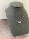 14k Rose Gold Diamond Love Necklace