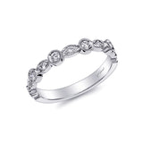 14 KT White Gold Fashion Band With 0.22 ctw