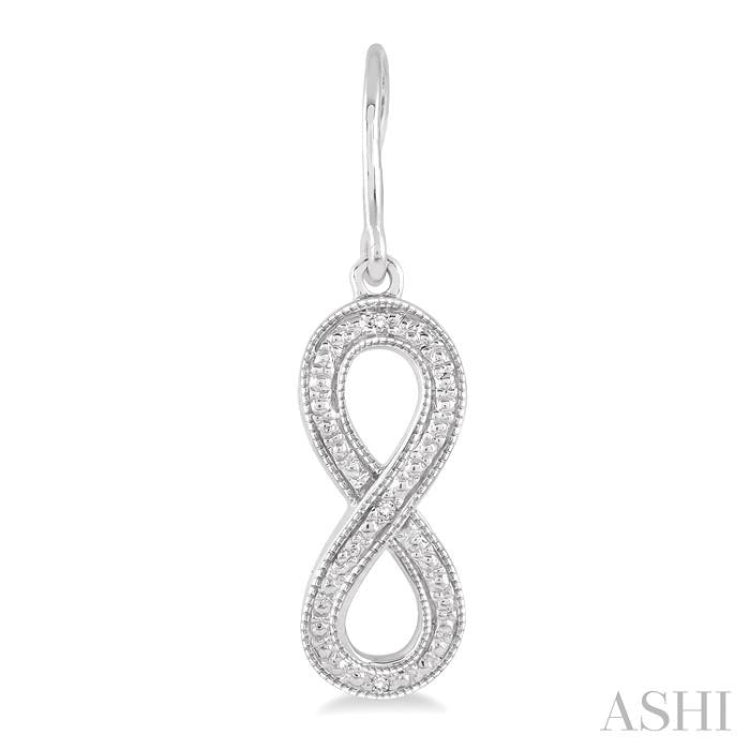 Silver Infinity Shape Diamond Earrings