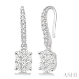 1/3 Ctw Oval Shape Diamond Lovebright Earrings in 14K White Gold