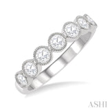 1/3 Ctw Jointed Discs Rose Cut Diamond Stack Band in 14K White Gold