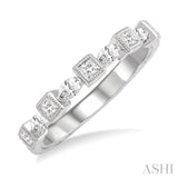 3/8 Ctw Marquise and Princess Cut Diamond Ladies Ring in 14K White Gold