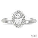 Oval Shape Light Weight Diamond Engagement Ring