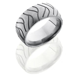 Lashbrook Titanium 10Mm Domed Band With Tire Tread Pattern 10Dcyclesuper2