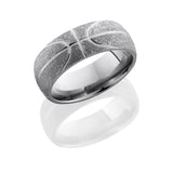 Lashbrook Titanium 8Mm Domed Band With Basketball Pattern 8D/Basketball
