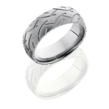 Lashbrook Titanium 8Mm Domed Band With Tire Tread Pattern 8Dcycle2