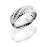 Lashbrook Cobalt Chrome 8Mm Flat Band With Rounded Edges And Striped Pattern Cc8Refdbstripe