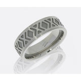 Lashbrook Cobalt Chrome 9Mm Flat Band With Cross Pattern Cc9Ftwoequis