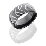 Lashbrook Zirconium 10Mm Domed Band With Tire Tread Pattern Z10D/Cyclesuper2