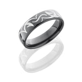Lashbrook Zirconium 6Mm Domed Band With Tribal Pattern Z6D/Trib