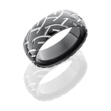 Lashbrook Zirconium 8mm Domed Band With Tire Tread Pattern Z8D/CYCLE2
