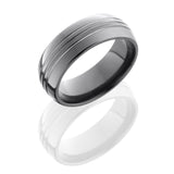 Lashbrook Zirconium 8Mm Domed Band With Three .5Mm Grooves Z8D3.5
