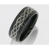 Lashbrook Zirconium 8Mm Flat Band With Grooved Edges And Celtic Pattern Z8Fge/Celtic6