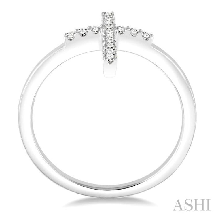 Light Weight Diamond Cross Fashion Ring