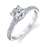 14 KT White Gold Engagement Ring With 0.44 ctw