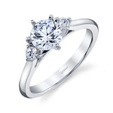 14 KT White Gold Engagement Ring With 0.13 ctw