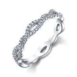 14 KT White Gold Fashion Band With 0.17 ctw