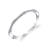 Wedding Band 14 KT White Gold With 0.09 ctw