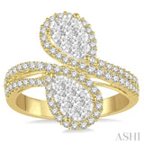 Pear Shape Lovebright 2 Stone Diamond Fashion Ring