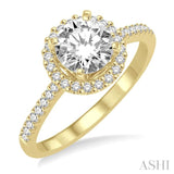 1/4 Ctw Round Cut Diamond Semi-mount Engagement Ring in 14K Yellow Gold
