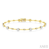 1 ctw Lovebright Round Cut Diamond Bar Bracelet in 14K Yellow and White Gold