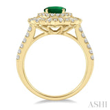 Oval Shape Gemstone & Baguette Diamond Ring