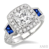 Semi-Mount Gemstone & Diamond Engagement Ring