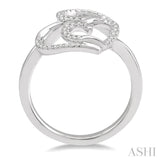 Double Heart Shape Diamond Fashion Ring